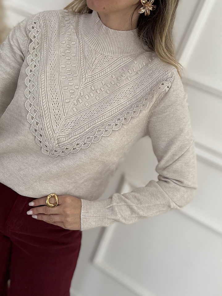 Camisola malha com renda 2