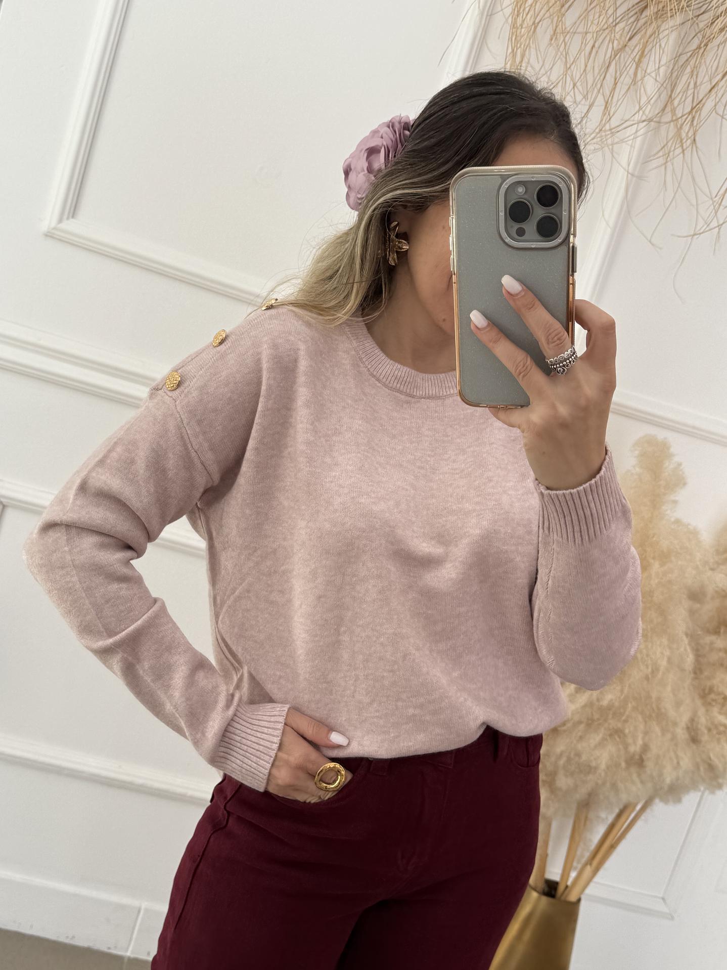 Camisola malha botao 1