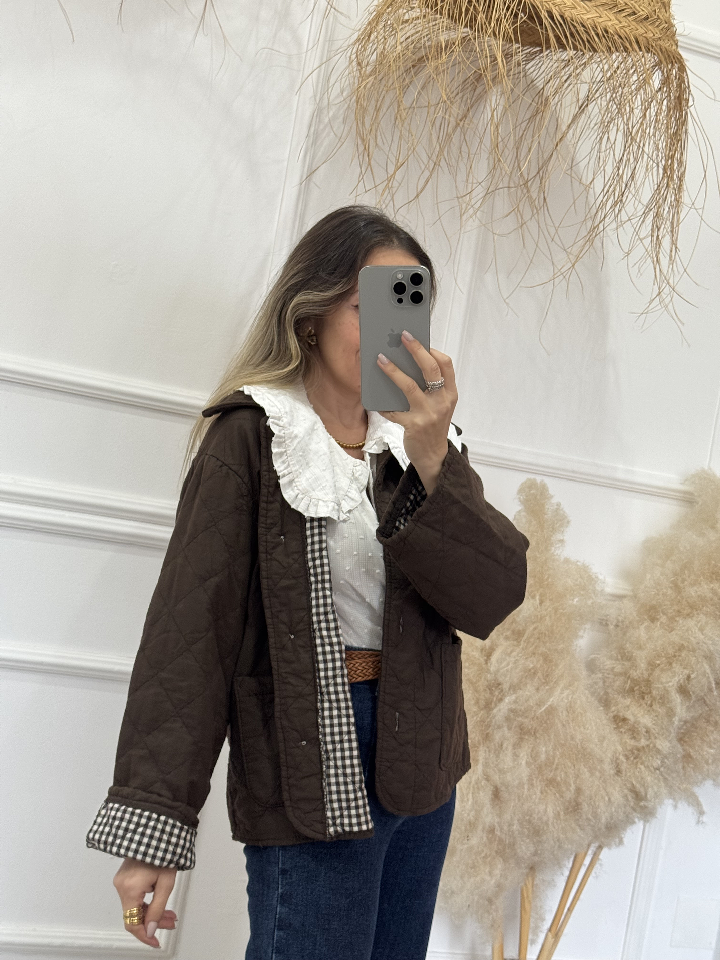 Casaco com forro Vichy  3