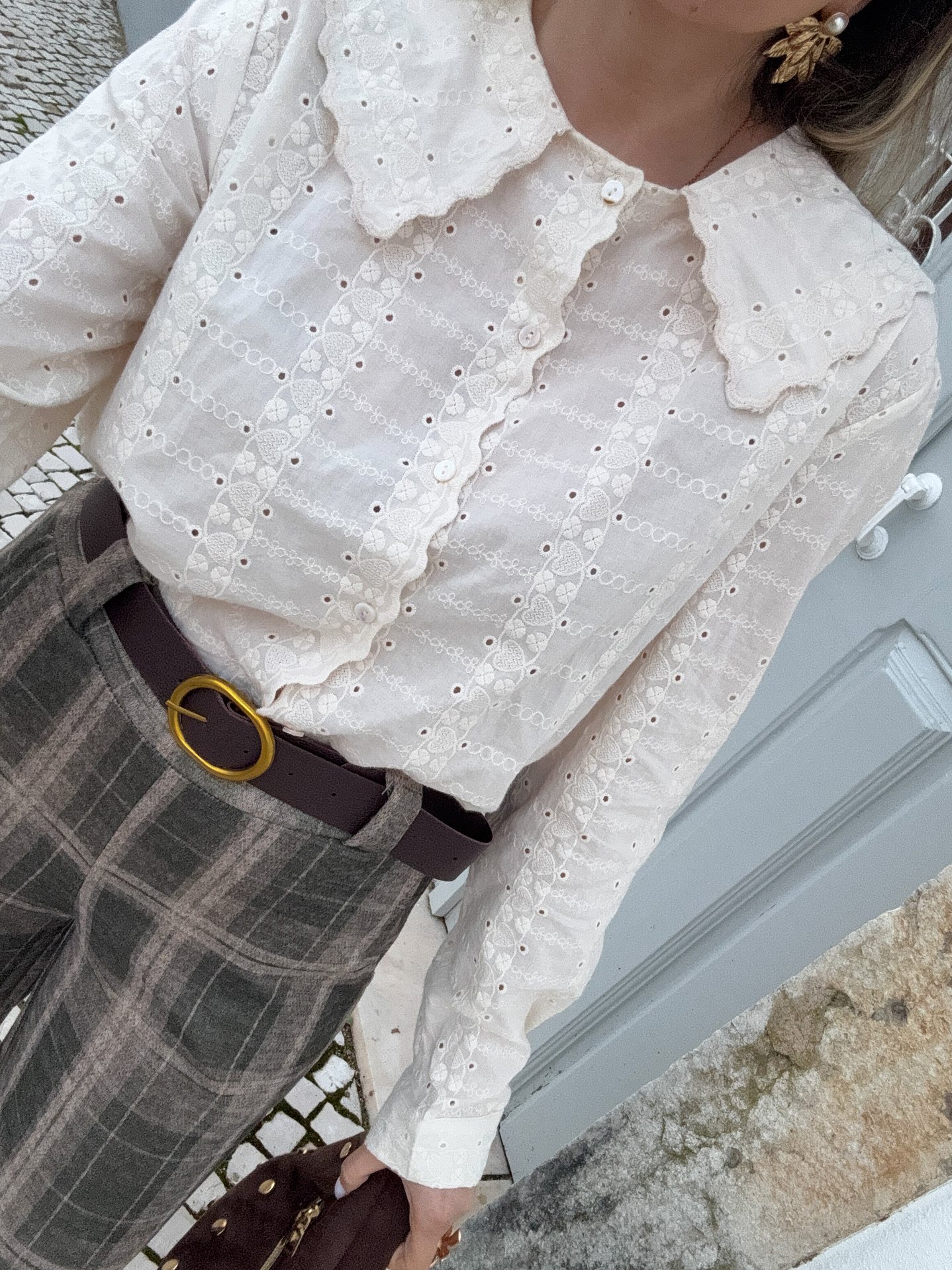 Camisa bordado inglês gola  4