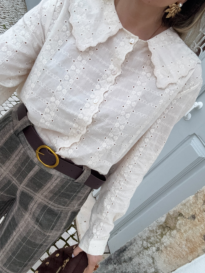 Camisa bordado inglês gola  4