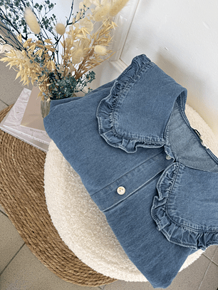 Camisa gola bebé denim