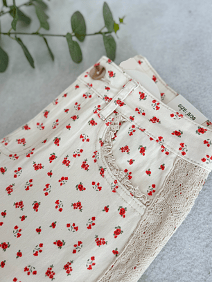 Calça padrão flor 