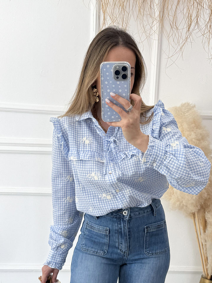 Camisa Vichy bordada  1