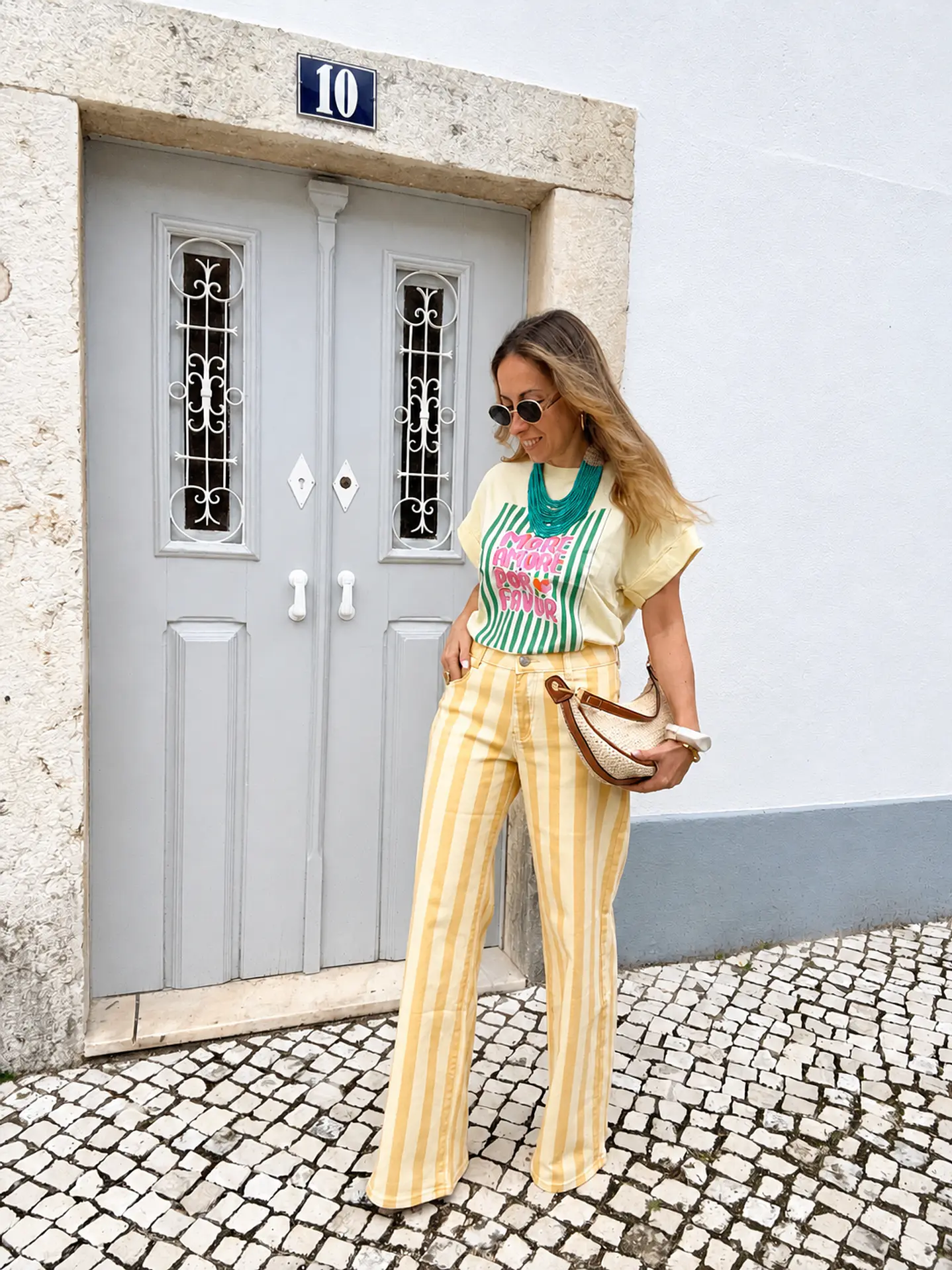 Calças riscas amarelo 1
