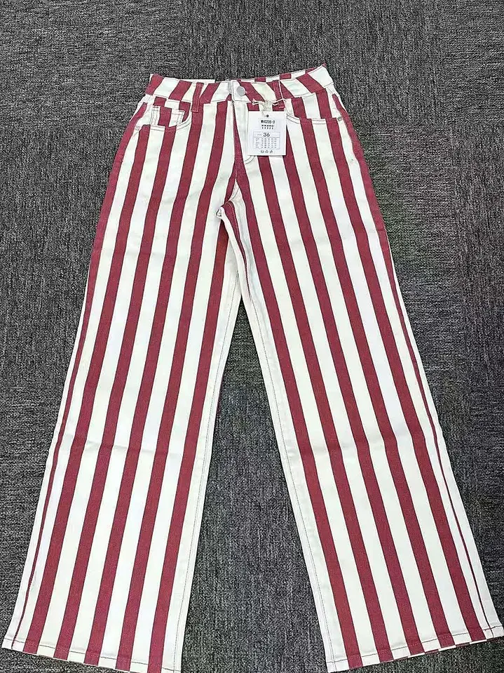 Calça riscas berinjela  2