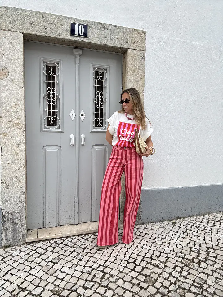 Calça risca rosa 1