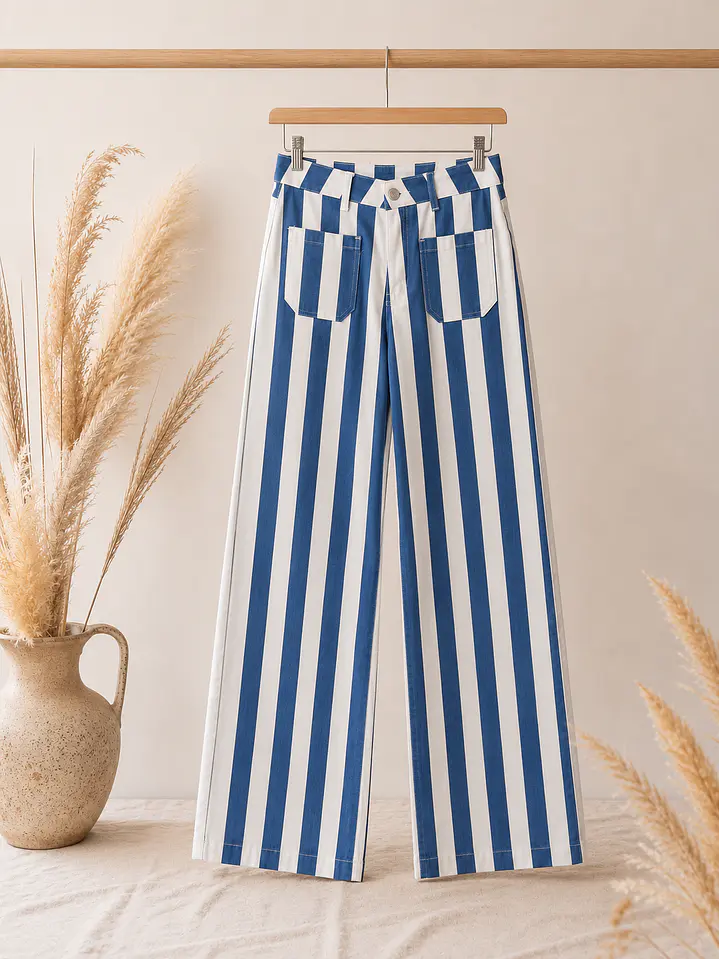 Calça azul risca  2