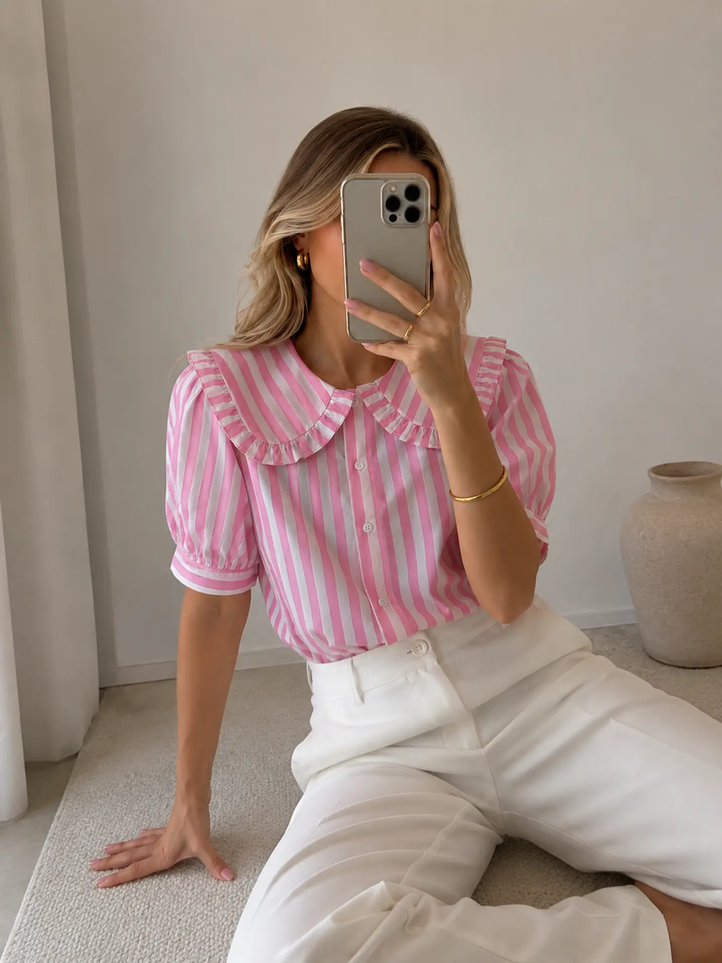 Camisa riscas gola bebé  1