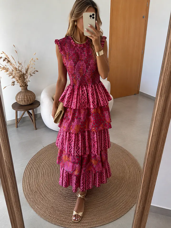 Vestido folhos  1