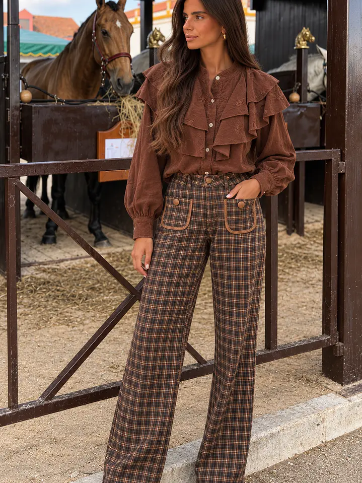 Calça xadrez  1