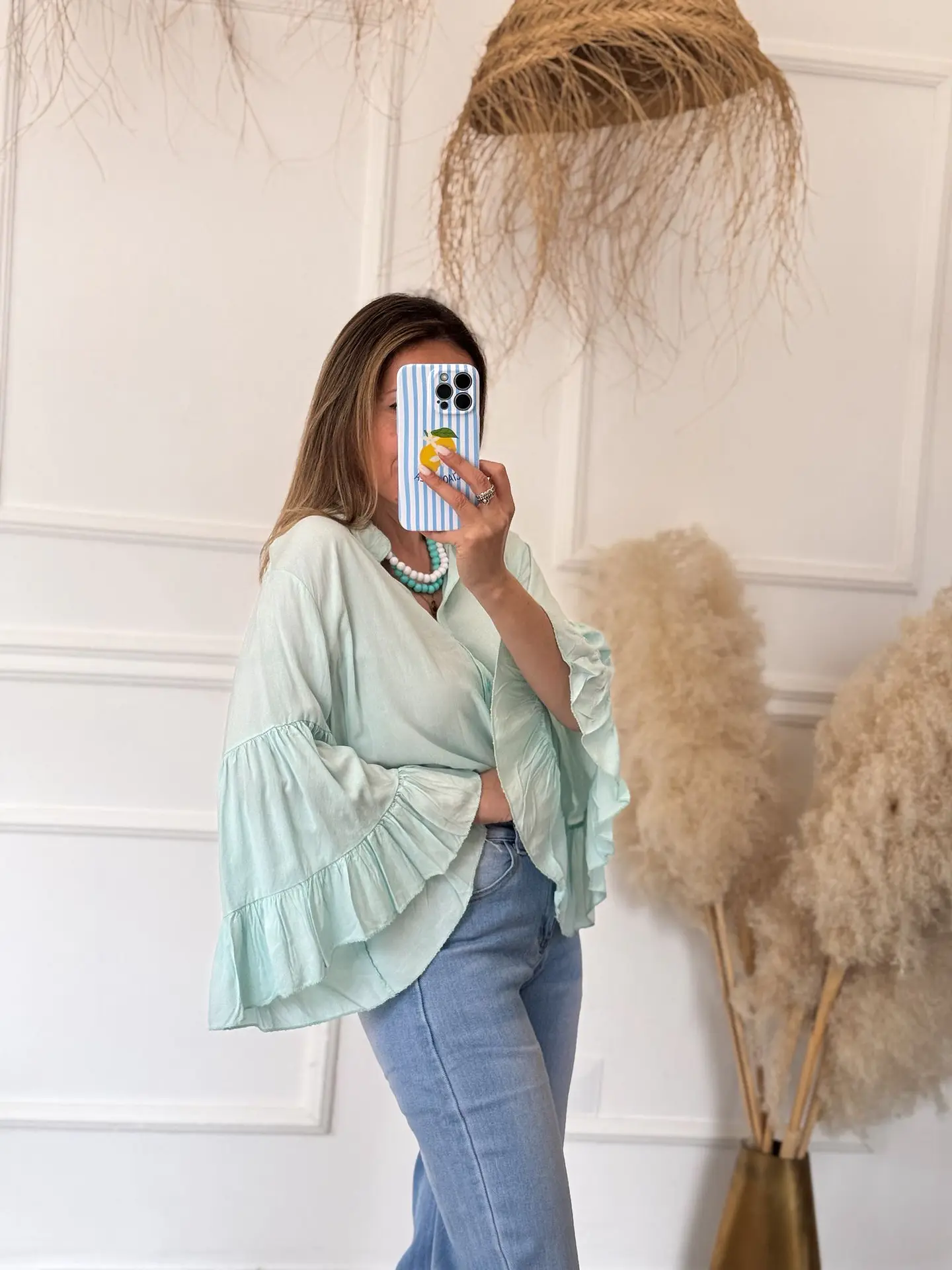 Camisas com folho na manga  1