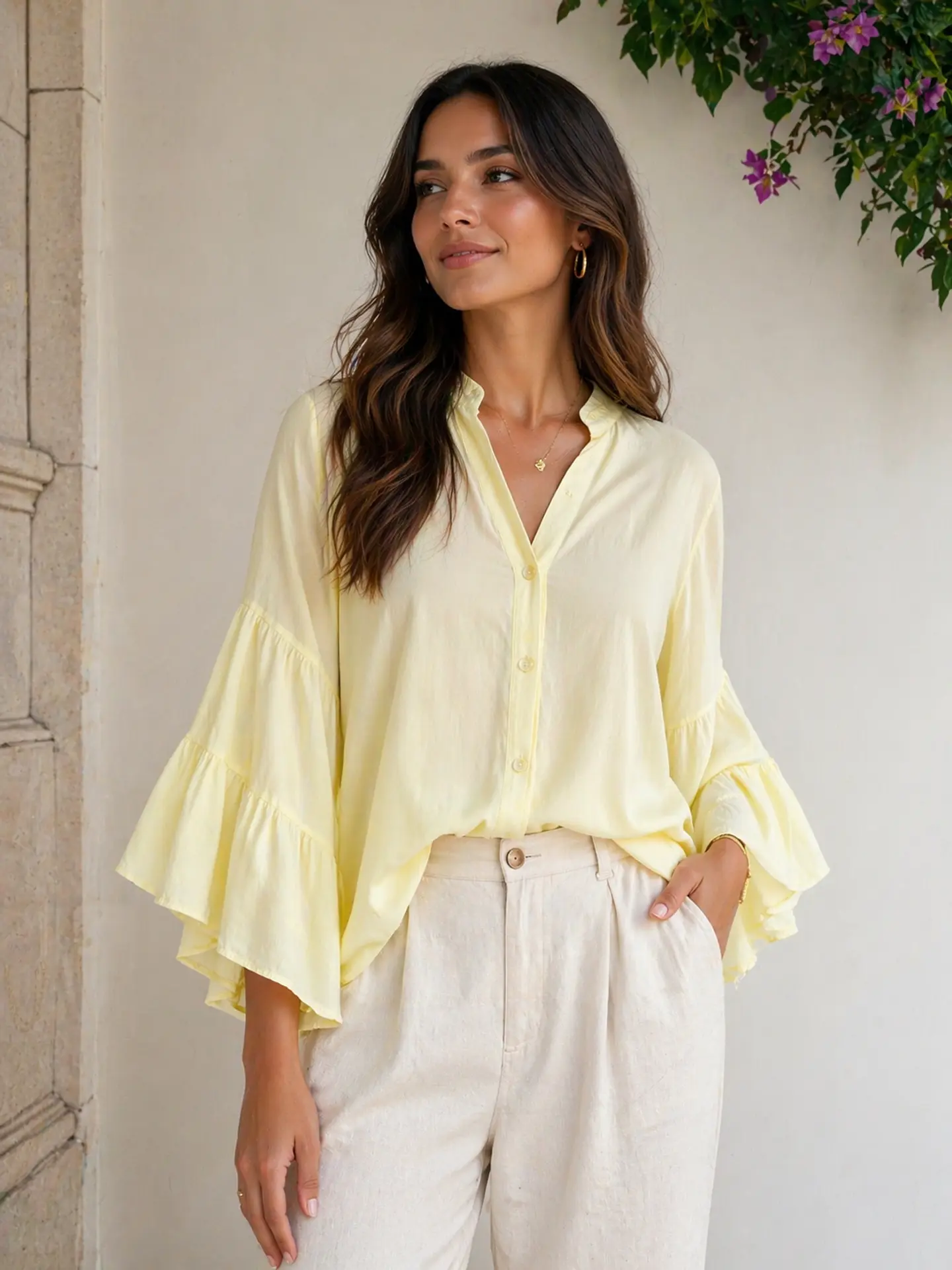 Camisas com folho na manga  3