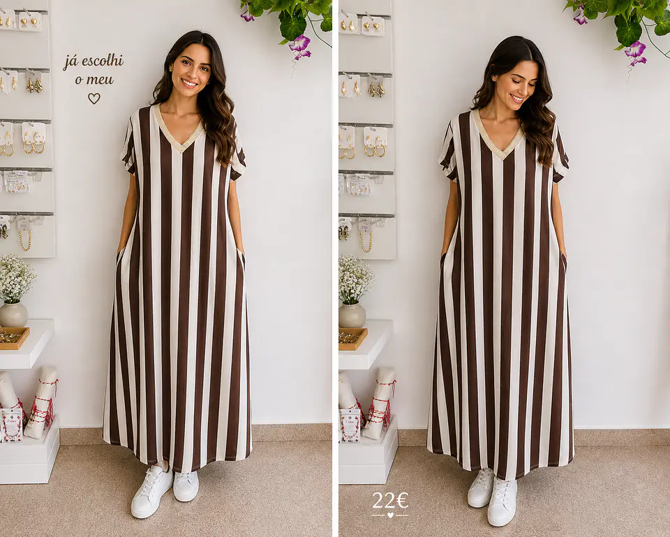 Vestido malha fria riscas  1