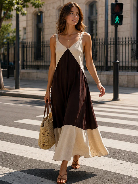 Vestido com 2 tons 