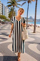Vestido malha fria riscas  - Thumbnail 2