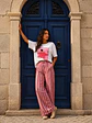 Calça pantalonas riscas rosa  - Thumbnail 1