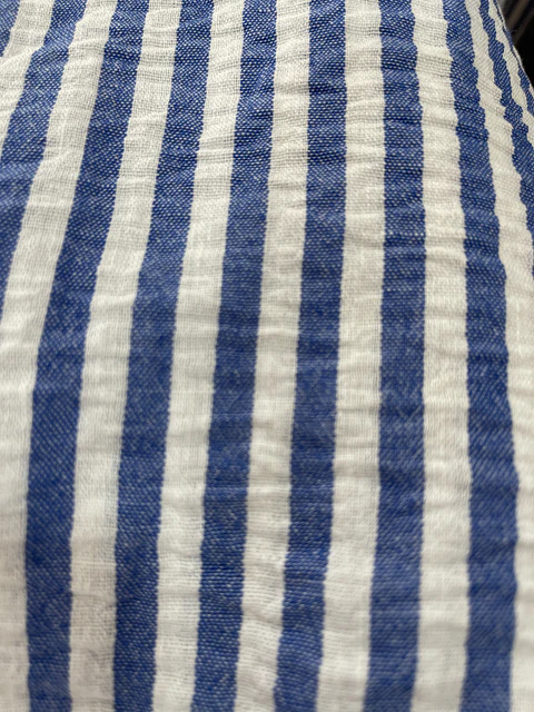 Calça pantalonas riscas médias azulão 