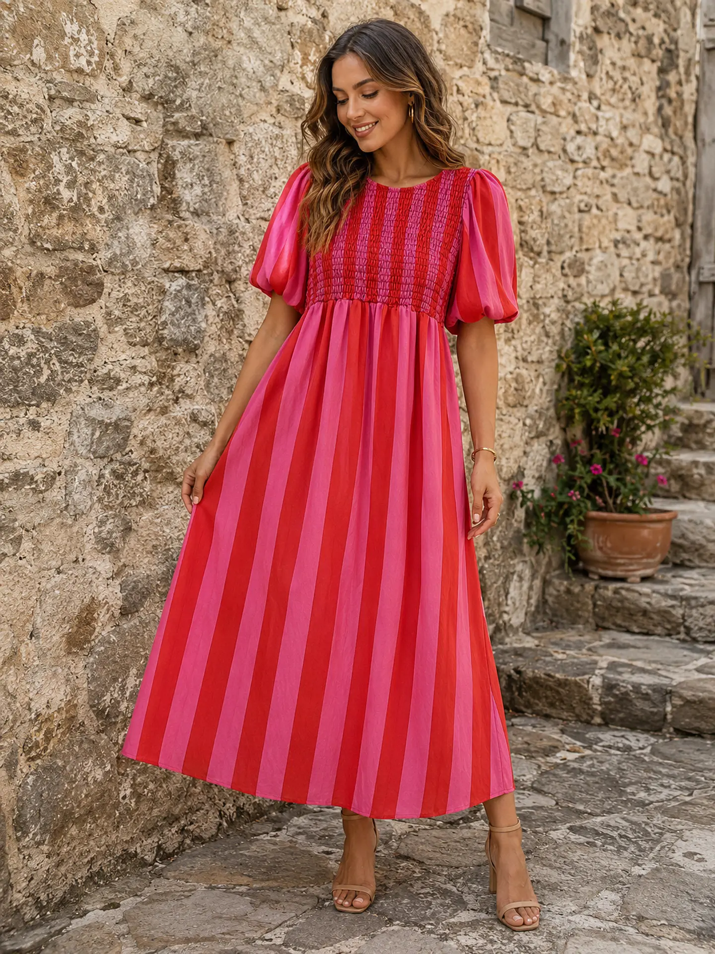 Vestido com manga de balão  1