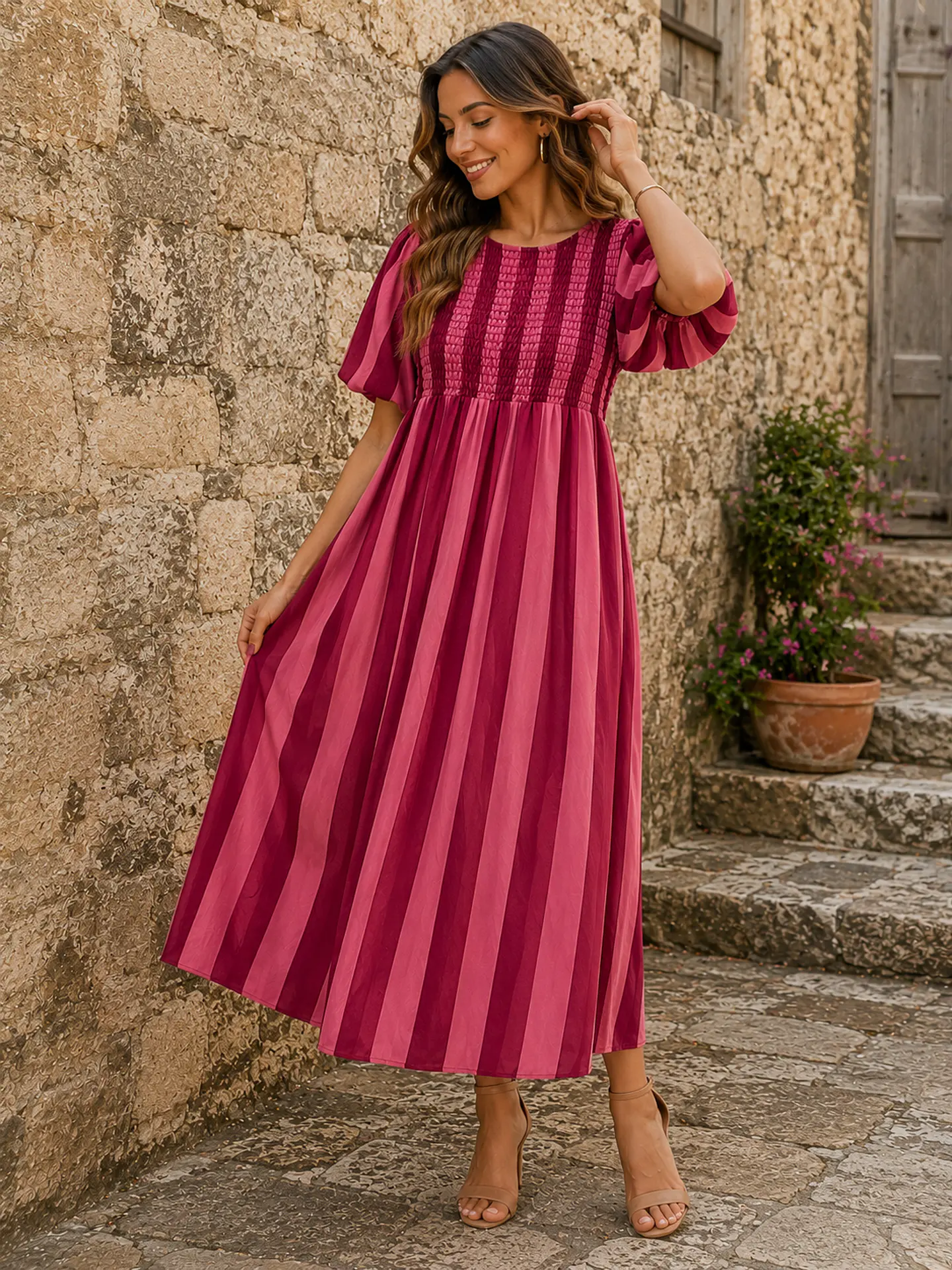 Vestido com manga de balão  2