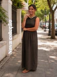 Vestido com elásticos lisos  - Thumbnail 1