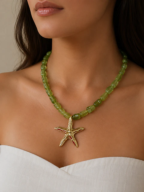 Colares de cores com estrela do mar 