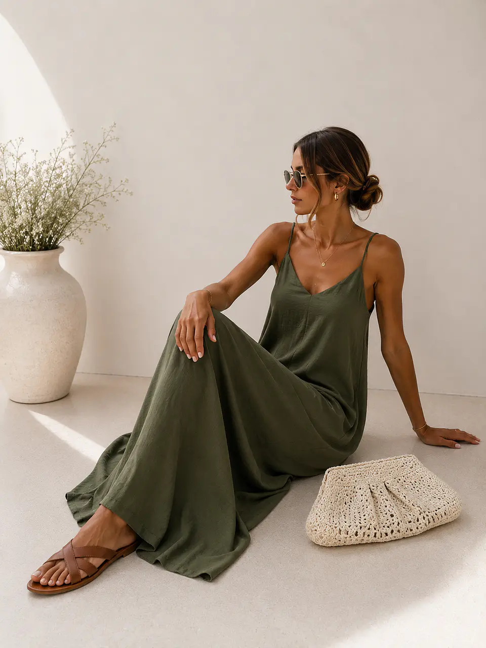 Vestido simples de alça fina  1