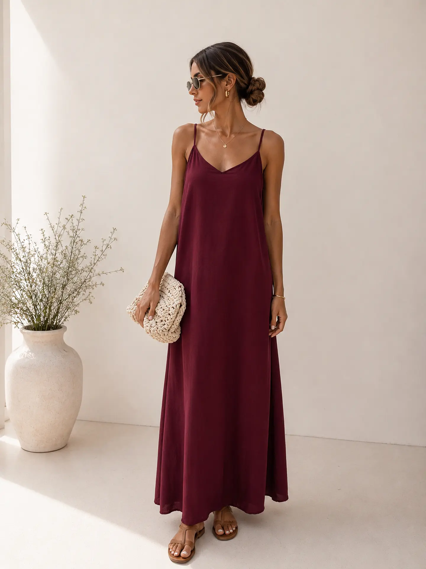 Vestido simples de alça fina  3
