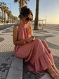 Vestido xadrez atado pescoço  - Thumbnail 3