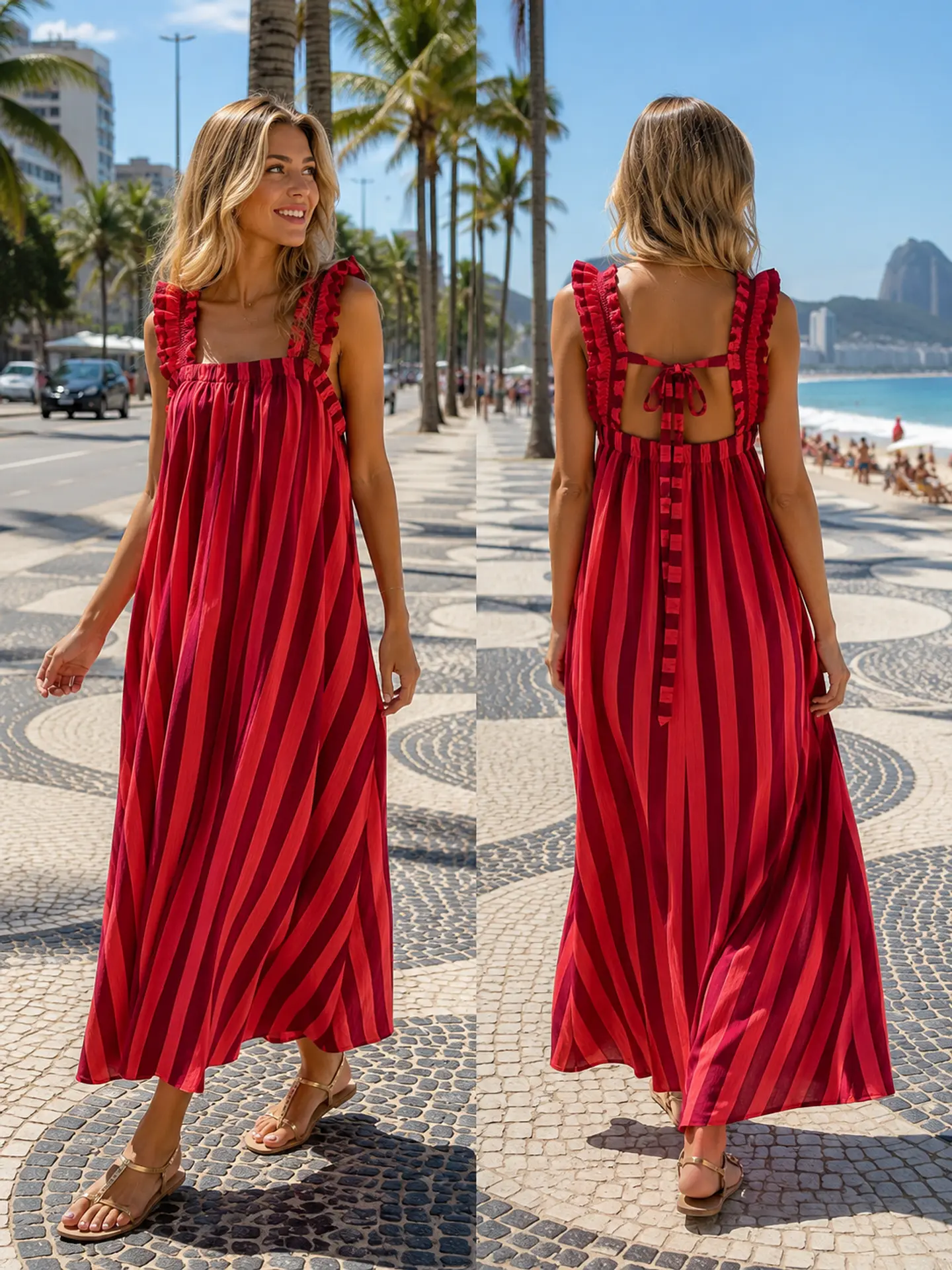 Vestido de elástico com laço  3