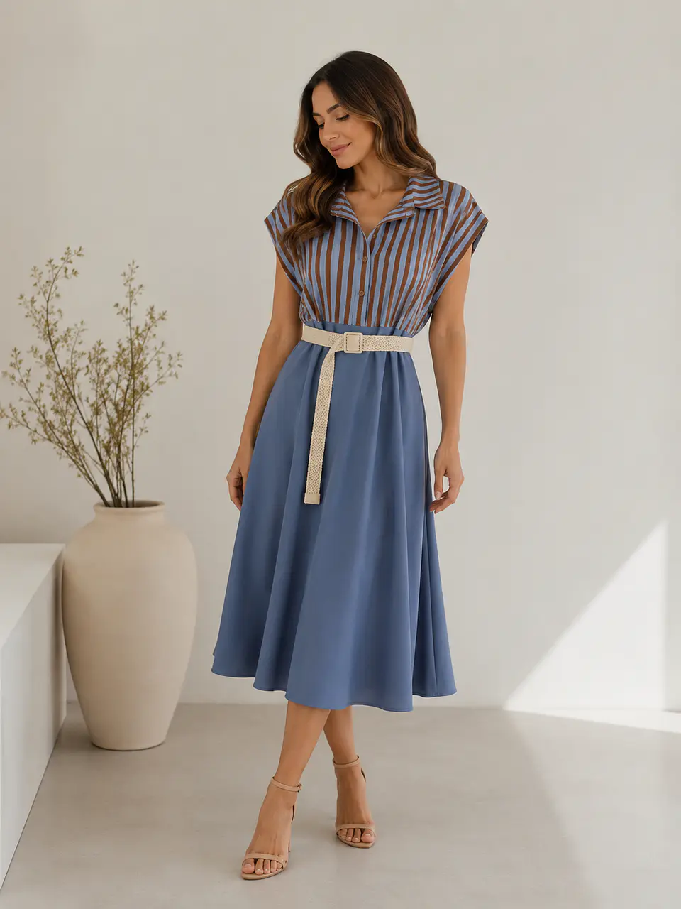 Vestido com camisa de riscas ref3886 1