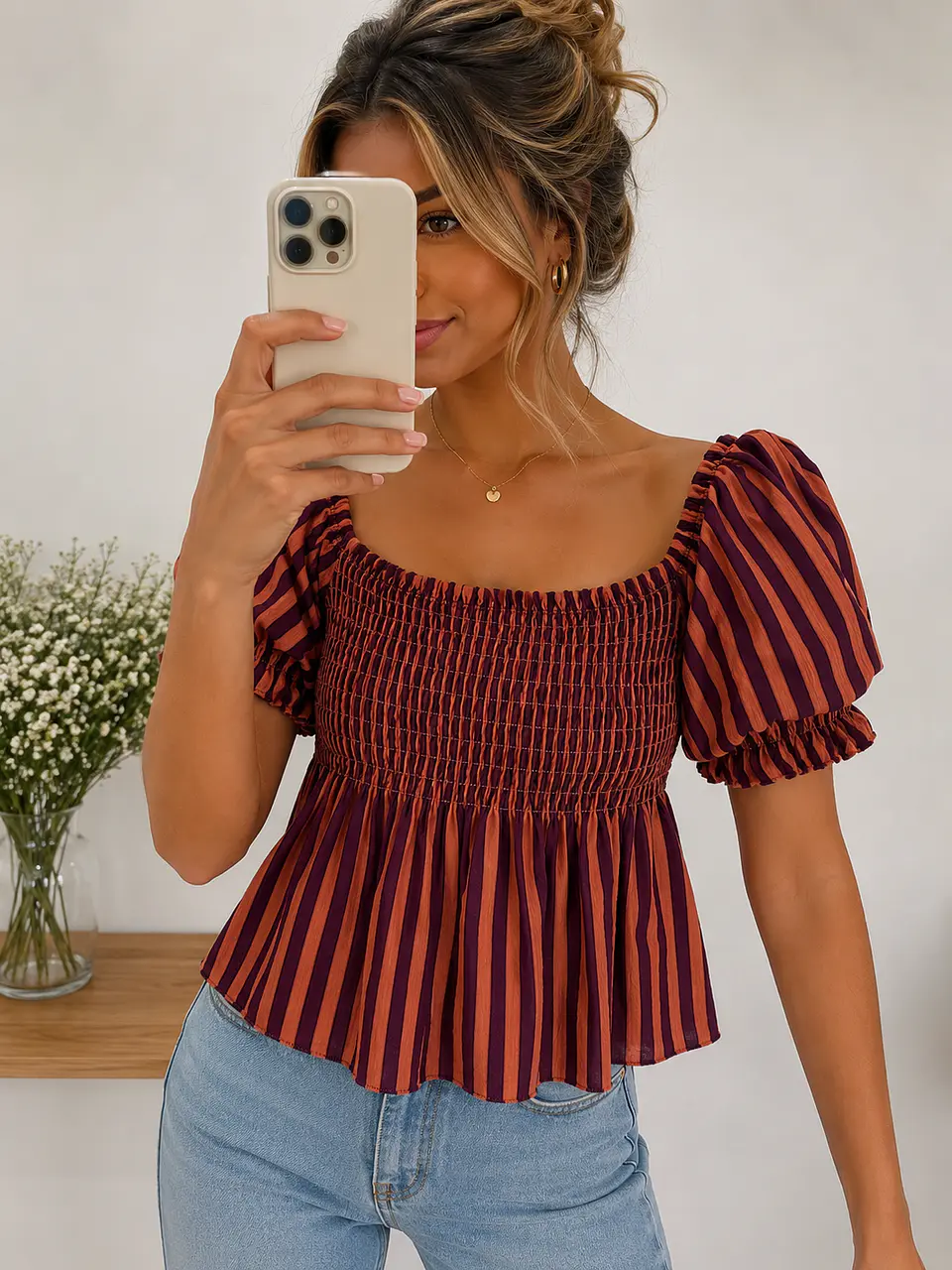 Tops com manga de balão  1