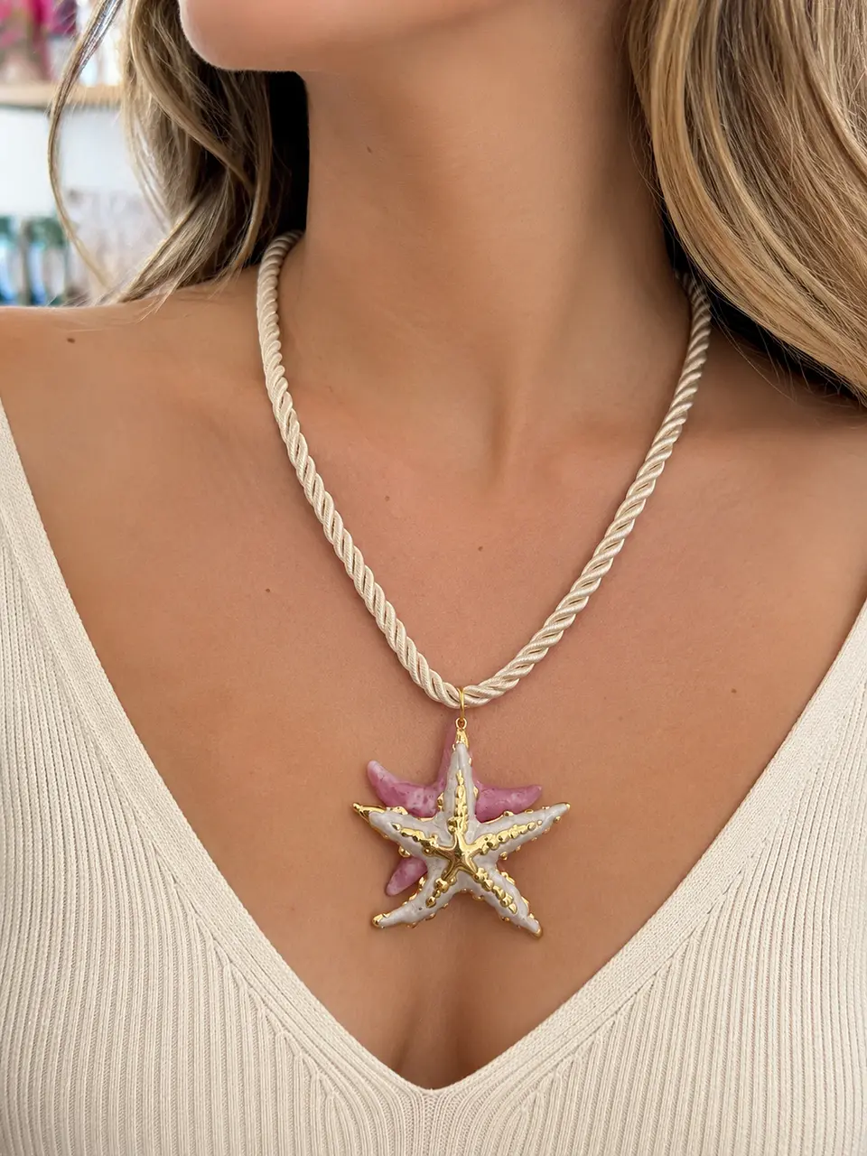 Colar de dupla estrela ⭐️ ref 135 1