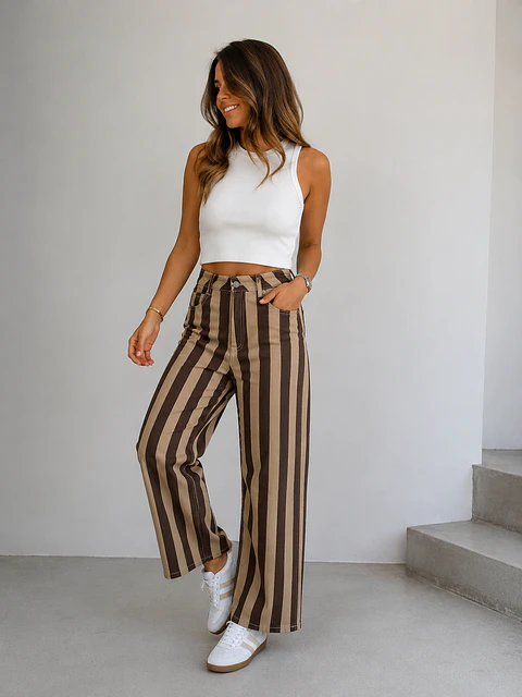 Calça ref B 23077 castanho 