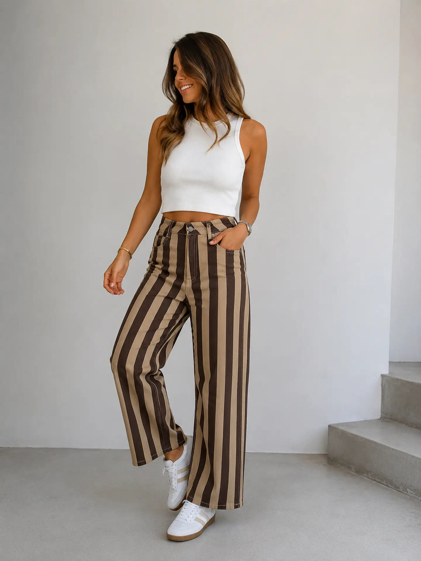 Calça ref B 23077 castanho  1