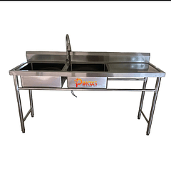 Lavafondo Doble Con Secador 145x60 cm + Llave