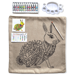 Kit Funda de Cojín para Pintar Conejo