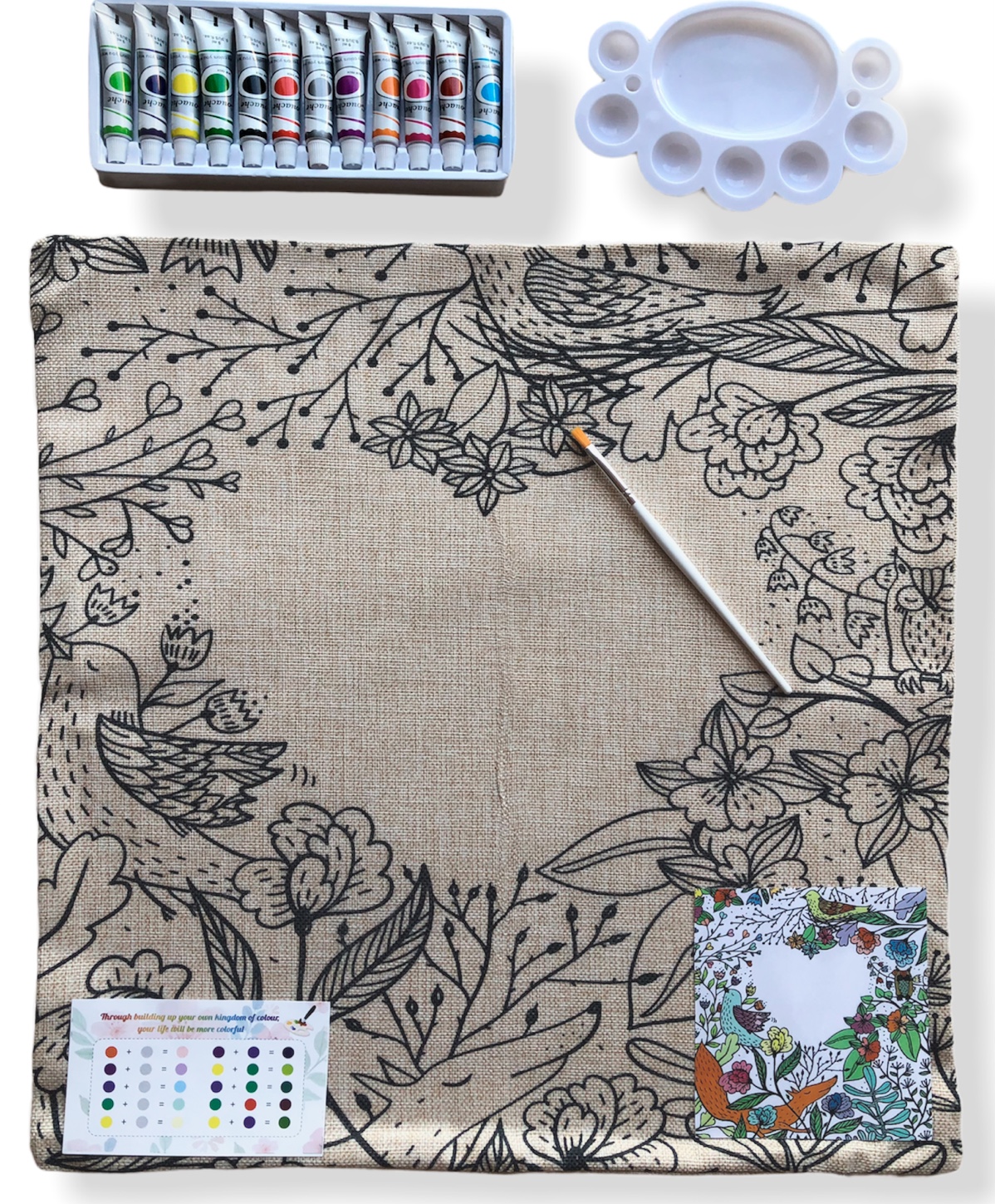 Kit Funda de Cojín para Pintar Corazón