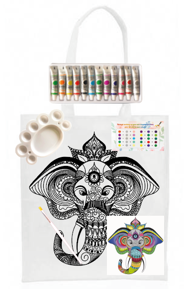 Kit Bolsa Poliéster para Pintar Elefante Indio