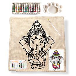 Kit Funda de Cojín para Pintar Elefante Indio 2