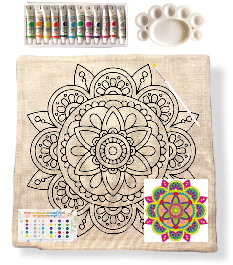 Kit Funda de Cojín para Pintar Mandala B