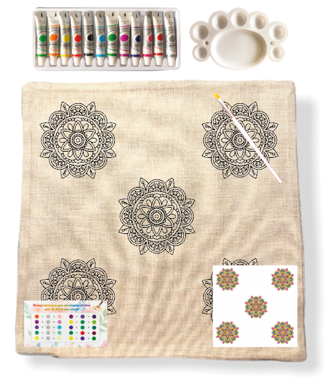 Kit Funda de Cojín para Pintar Mandalas Mini