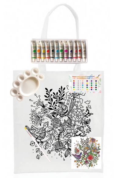 Kit Bolsa Poliéster para Pintar Pajaritos