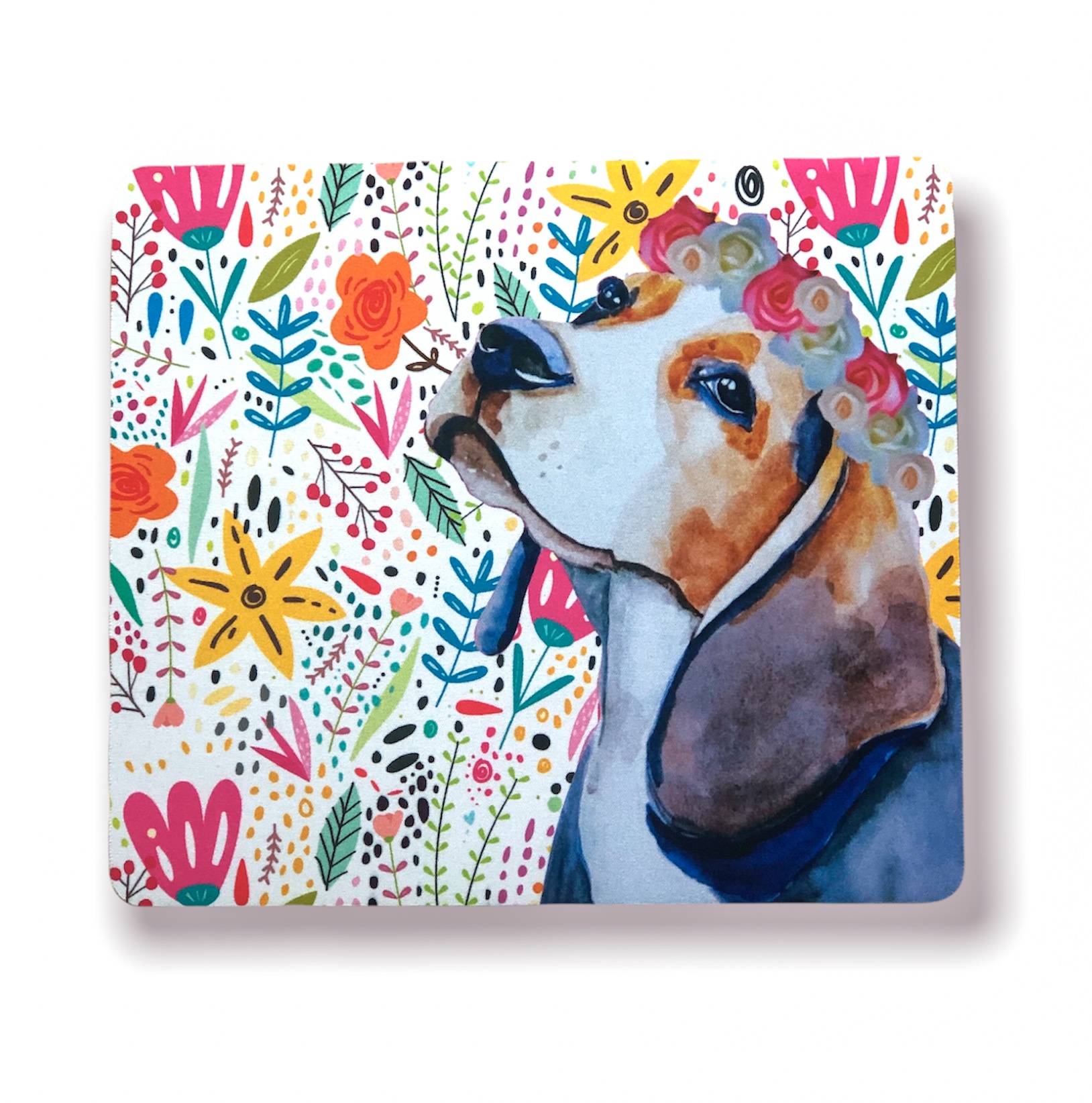 Mouse Pad Beagle Flores
