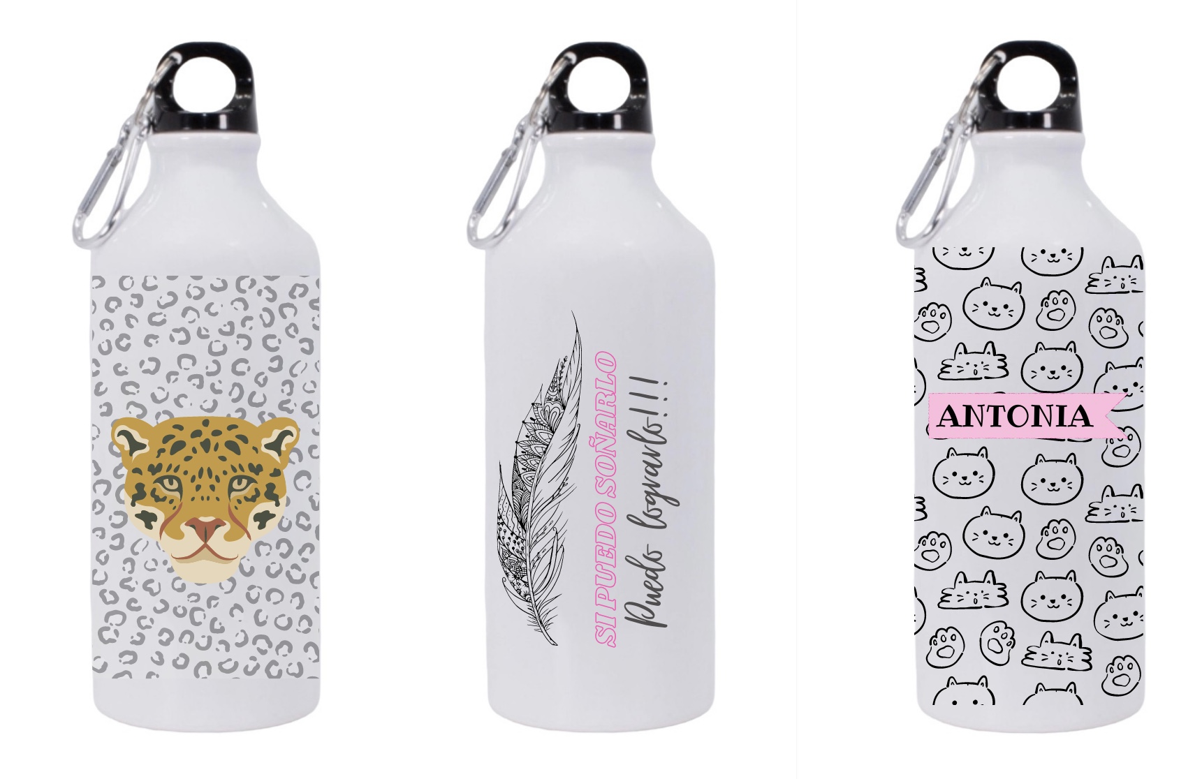 Botella Aluminio 600ml Animales