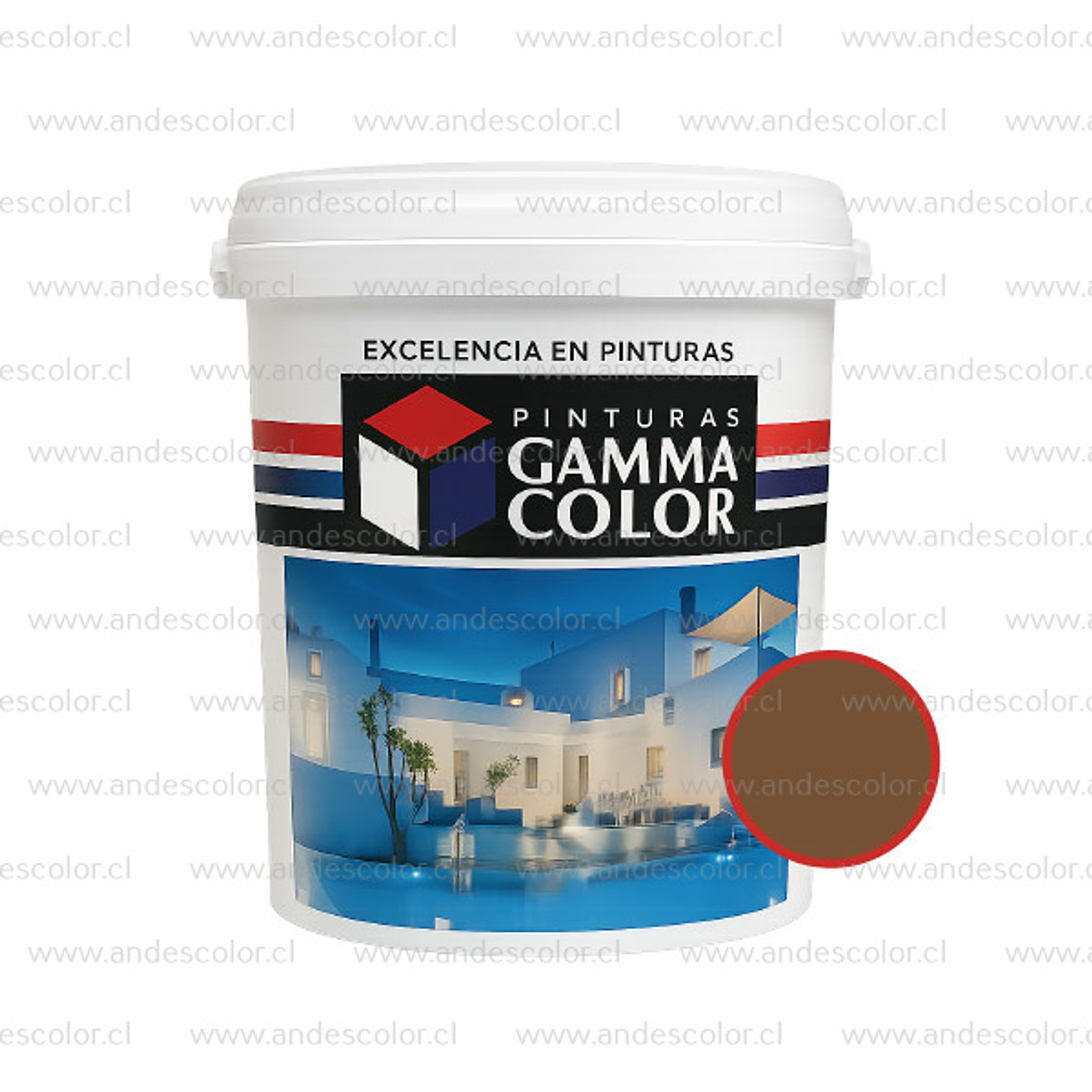 Pintura - Gamma Esmalte Al Agua Satinado Pardo Oscuro Galon 1