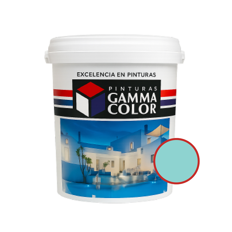 Pintura - Gamma Esmalte Al Agua Satinado Turquesa Suave Galon 1