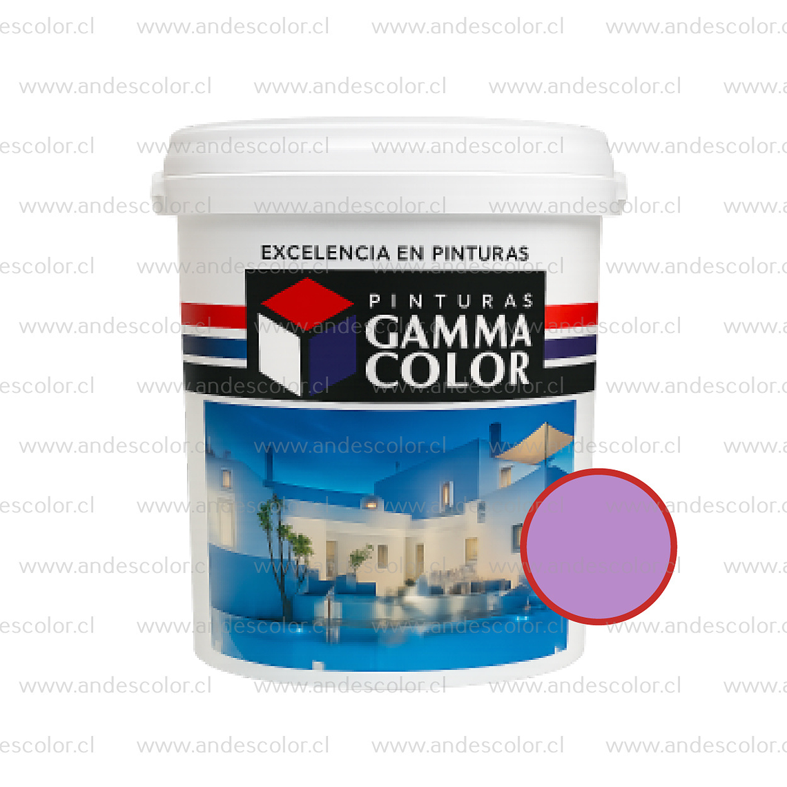 Pintura - Gamma Esmalte Al Agua Satinado Morado Galon 1