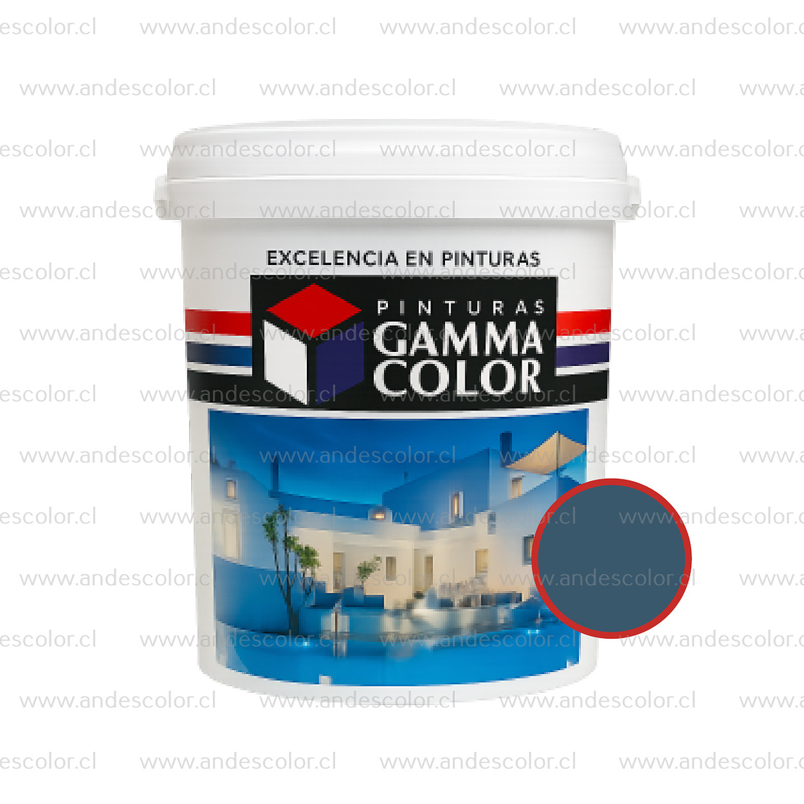 Pintura - Gamma Esmalte Al Agua Satinado Gris Marino Galon 1