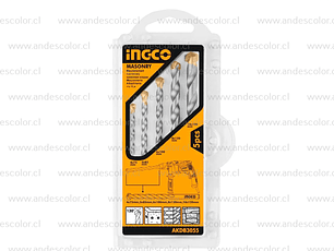 Brocas - Ingco Set Brocas para Concreto 5 Piezas 4-10Mm